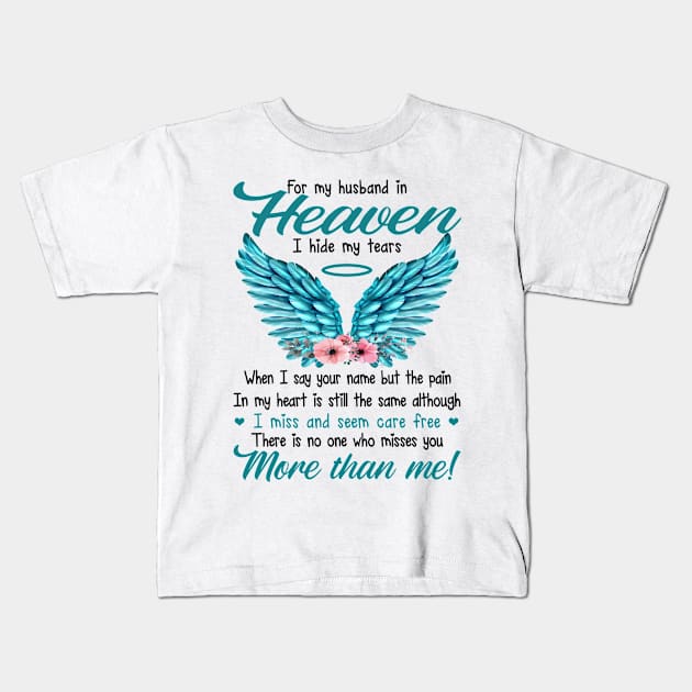 For My Husband In Heaven Kids T-Shirt by DMMGear